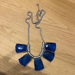 Chic Blue Geometric Necklace